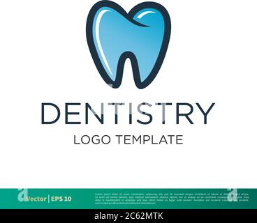 Zahnarzt, Zahnpflege Symbol Vektor Logo Vorlage Illustration Design. Editierbarer Vektor EPS 10. Stock Vektor