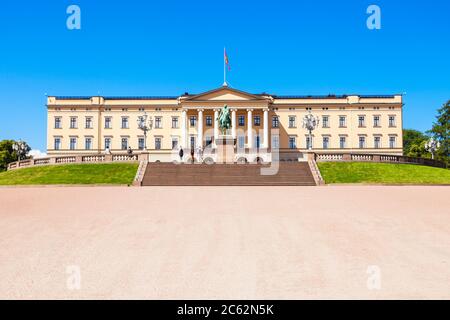 Royal Palace in Oslo, Norwegen. Royal Palace, die offizielle Residenz des norwegischen Monarchen. Stockfoto