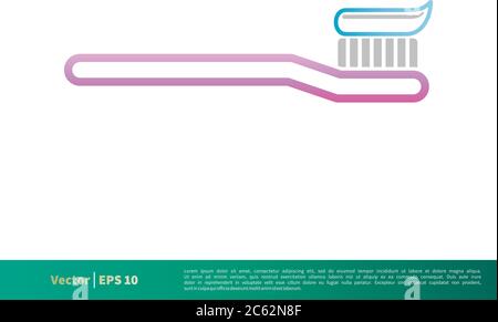 Zahnbürste Symbol Vektor Logo Vorlage Illustration Design. Editierbarer Vektor EPS 10. Stock Vektor