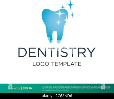 Zahnarzt, Zahnpflege Symbol Vektor Logo Vorlage Illustration Design. Editierbarer Vektor EPS 10. Stock Vektor