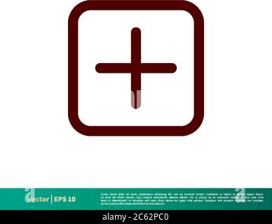 Plus Icon Vektor Logo Vorlage Illustration Design. Editierbarer Vektor EPS 10. Stock Vektor