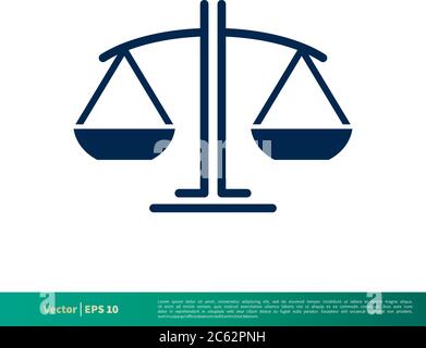 Skala der Justiz Symbol für Anwaltskanzlei editierbare Vektor-Logo-Vorlage Stock Vektor