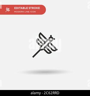 Einfaches Dragonfly-Vektorsymbol. Illustration Symbol Design Vorlage für Web mobile UI Element. Perfekte Farbe modernes Piktogramm auf bearbeitbaren Strich. Dragonfly-Symbole für Ihr Geschäftsprojekt Stock Vektor