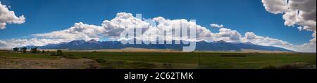 Rocky Mountain Range Panorama, Westcliffe, Colorado USA Stockfoto