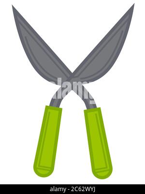 Schere zum Schneiden und Schneiden von Pflanzen, Gartenbau oder Landwirtschaft Stock Vektor