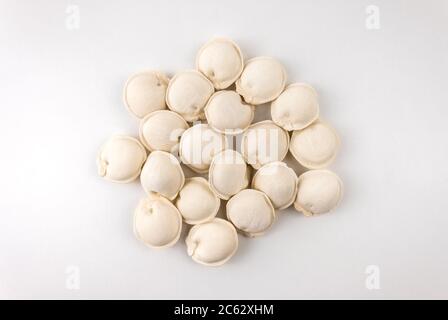 Gefrorene Knödel. Nahaufnahme. Stockfoto