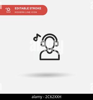 Einfaches DJ-Vektorsymbol. Illustration Symbol Design Vorlage für Web mobile UI Element. Perfekte Farbe modernes Piktogramm auf bearbeitbaren Strich. DJ-Symbole für Stock Vektor