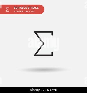 Sigma einfaches Vektorsymbol. Illustration Symbol Design Vorlage für Web mobile UI Element. Perfekte Farbe modernes Piktogramm auf bearbeitbaren Strich. Sigma-Symbol Stock Vektor