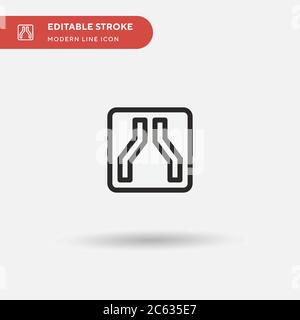 Einfaches Vektorsymbol für schmale Straßen. Illustration Symbol Design Vorlage für Web mobile UI Element. Perfekte Farbe modernes Piktogramm auf bearbeitbaren Strich. Text Stock Vektor