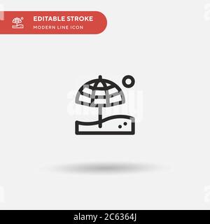 Einfaches Vektorsymbol Strand. Illustration Symbol Design Vorlage für Web mobile UI Element. Perfekte Farbe modernes Piktogramm auf bearbeitbaren Strich. Strandsymbole für Ihr Geschäftsprojekt Stock Vektor