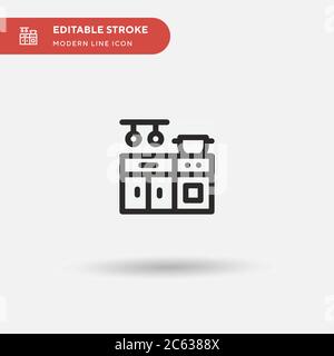 Einfaches Vektorsymbol Küche. Illustration Symbol Design Vorlage für Web mobile UI Element. Perfekte Farbe modernes Piktogramm auf bearbeitbaren Strich. Küche Stock Vektor