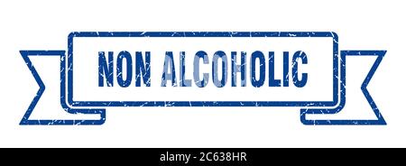 Alkoholfreies Band. Nicht alkoholisches Grunge Band Zeichen. Nicht alkoholisches Banner Stock Vektor