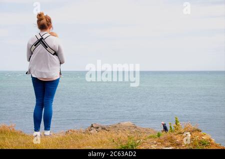 Portland. Juli 2020. Wetter in Großbritannien. Die Menschen genießen es, draußen in der Sonne auf der wunderschönen Insel Portland in Dorset zu sein. Quelle: stuart frartwell/Alamy Live News Stockfoto