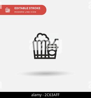 Popcorn einfaches Vektor-Symbol. Illustration Symbol Design Vorlage für Web mobile UI Element. Perfekte Farbe modernes Piktogramm auf bearbeitbaren Strich. Popcorn-Icons für Ihr Geschäftsprojekt Stock Vektor