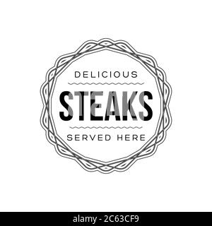 Food Logo Steaks Vintage Stock Vektor