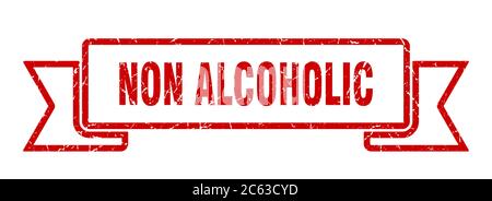 Alkoholfreies Band. Nicht alkoholisches Grunge Band Zeichen. Nicht alkoholisches Banner Stock Vektor