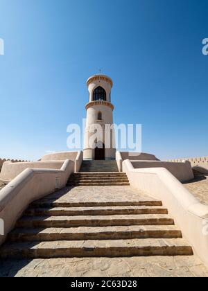 Leuchtturm in der Hafenstadt Sur, Sultanat Oman. Stockfoto