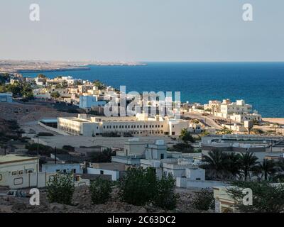 Die Stadt Wadi Shab, Sultanat Oman. Stockfoto