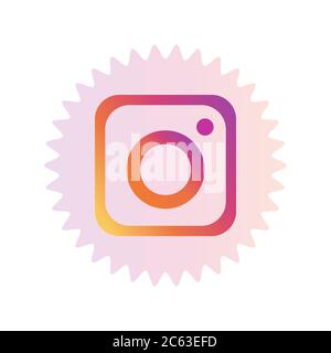 Instagram-Logo. Instagram ist ein Online-Dienst für Online-Nutzer. Teilen Sie Videos und Bilder auf sozialen Netzwerken. Instagram-App . Charkiw, Ukrai Stockfoto