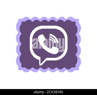 Viber-Logo. Viber ist eine beliebte Instant Messaging- und Voice-over-IP-Anwendung. Viber App. Charkiw, Ukraine - Juni , 2020 Stockfoto