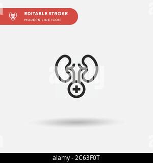Einfaches Vektor-Symbol für Nieren. Illustration Symbol Design Vorlage für Web mobile UI Element. Perfekte Farbe modernes Piktogramm auf bearbeitbaren Strich. Niere-Symbole für Ihr Geschäftsprojekt Stock Vektor