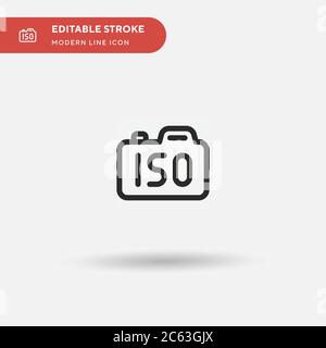 Einfaches ISO-Vektorsymbol. Illustration Symbol Design Vorlage für Web mobile UI Element. Perfekte Farbe modernes Piktogramm auf bearbeitbaren Strich. ISO-Symbole für Stock Vektor