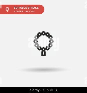 Einfaches Vektorsymbol „Perle“. Illustration Symbol Design Vorlage für Web mobile UI Element. Perfekte Farbe modernes Piktogramm auf bearbeitbaren Strich. Bead-Symbole für Ihr Geschäftsprojekt Stock Vektor