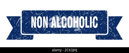 Alkoholfreies Band. Nicht alkoholisches Grunge Band Zeichen. Nicht alkoholisches Banner Stock Vektor