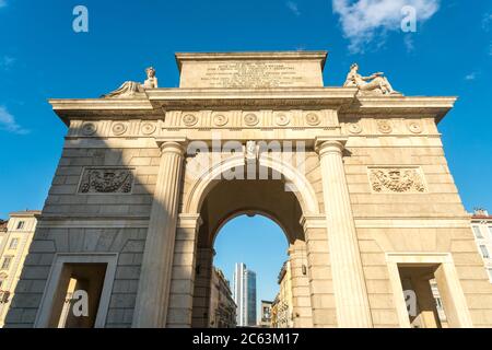 Porta Garibaldi an der Piazza Venticinque Aprile in Mailand Stockfoto