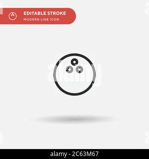 Bowling Ball einfaches Vektor-Symbol. Illustration Symbol Design Vorlage für Web mobile UI Element. Perfekte Farbe modernes Piktogramm auf bearbeitbaren Strich. Schleife Stock Vektor