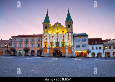 Hauptplatz in der Stadt Zilina in der Mittelslowakei. Stockfoto