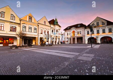 Hauptplatz in der Stadt Zilina in der Mittelslowakei. Stockfoto