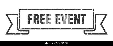 Kostenlose Veranstaltung Band. Kostenlose Veranstaltung Grunge Band Zeichen. Kostenlose Veranstaltung Banner Stock Vektor
