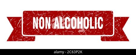 Alkoholfreies Band. Nicht alkoholisches Grunge Band Zeichen. Nicht alkoholisches Banner Stock Vektor