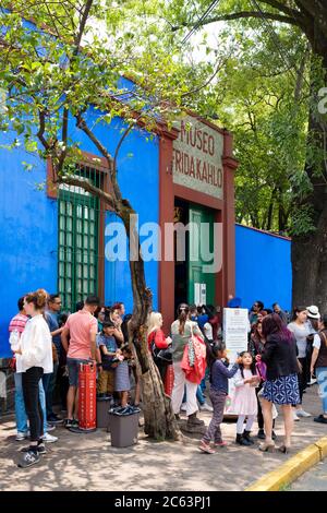 Casa Azul oder Blue House, das Haus von Frida Kahlo und Diego Rivera in Coyoacan Stockfoto