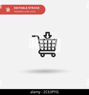 In den Warenkorb einfaches Vektor-Symbol. Illustration Symbol Design Vorlage für Web mobile UI Element. Perfekte Farbe modernes Piktogramm auf bearbeitbaren Strich. Hinzufügen Stock Vektor