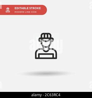 Delivery Boy einfaches Vektor-Symbol. Illustration Symbol Design Vorlage für Web mobile UI Element. Perfekte Farbe modernes Piktogramm auf bearbeitbaren Strich. Entf Stock Vektor