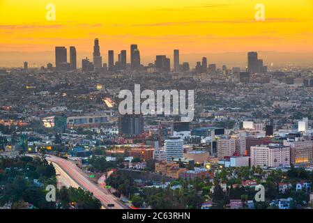 Los Angeles, Kalifornien, USA Downtown City Skyline Stockfoto