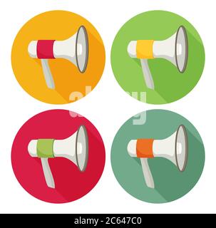 Megaphon flaches Icon Set Stock Vektor