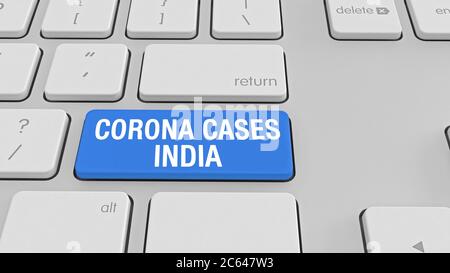 Corona Virus Related White Computer Keyboard Stock Photo Stockfoto