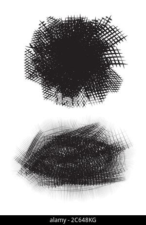 Schablone Tinte Scribbles und Kratzer. Vektor-Element für Ihre Kreativität Stock Vektor