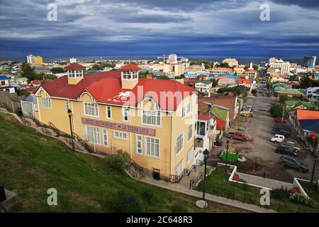 Der Panoramablick auf Punta Arenas, Patagonien, Chile Stockfoto