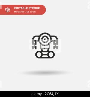 Einfaches Vektorsymbol für Roboter. Illustration Symbol Design Vorlage für Web mobile UI Element. Perfekte Farbe modernes Piktogramm auf bearbeitbaren Strich. Robotersymbole für Ihr Geschäftsprojekt Stock Vektor