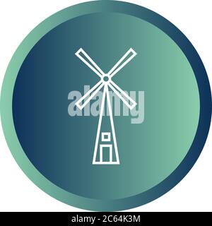 Einzigartiges Symbol Für Die Vektorlinie Der Windmühle Stock Vektor