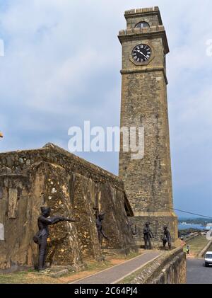 dh Clock Tower GALLE FORT SRI LANKA Colonial Forts Rampart Statue Soldaten niederländische Festung Wälle Stockfoto