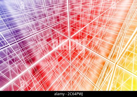 tesseract Hintergrund abstrakt Netzwerk Cyber Web multicolor 3D Stockfoto