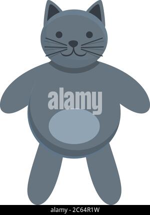 Graue Katze Puppe Symbol. Cartoon von grauen Katze Puppe Vektor-Symbol für Web-Design isoliert auf weißem Hintergrund Stock Vektor