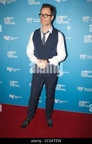 Guy Pearce hat sein Foto auf dem roten Teppich bei der australischen Premiere des Rover im State Theatre, 49 Market Street, Sydney, gemacht. Stockfoto