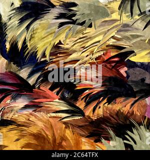 Abstrakt Vintage floralen Hintergrund, Leinwand Wandteppich mit breiten Farbstrichen für Design. Stockfoto