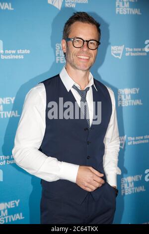 Guy Pearce hat sein Foto auf dem roten Teppich bei der australischen Premiere des Rover im State Theatre, 49 Market Street, Sydney, gemacht. Stockfoto